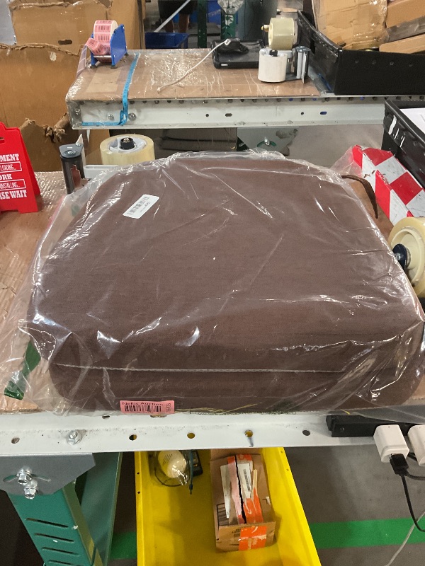 Photo 1 of (BAGGED) (USED/FAIR) AAAAAcessories D-Shaped Chair Cushions, 2" Thick Dining Chair Pads with Ties and Removable, Machine-Washable Cover, 17" x 16", Set of 2, Brown