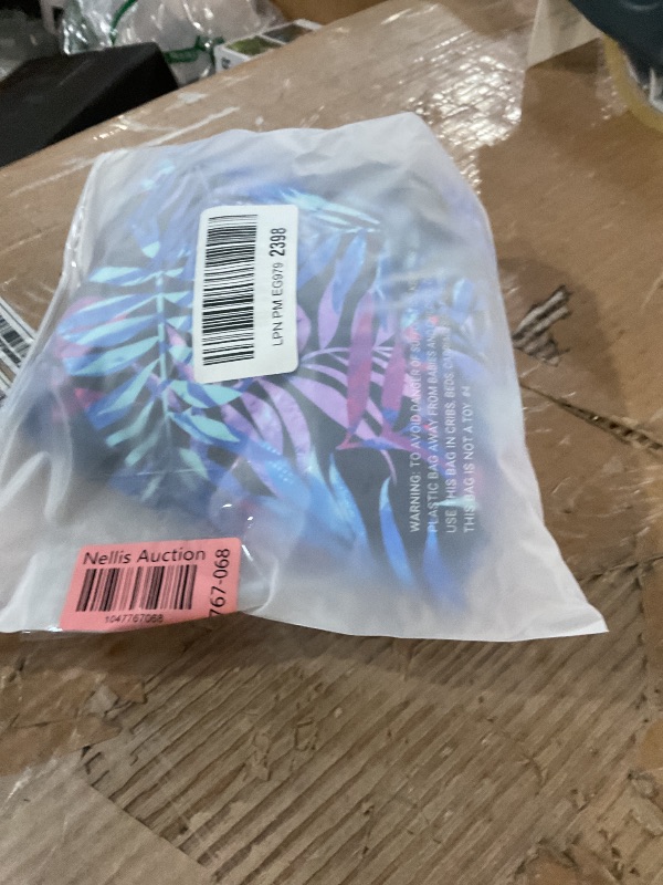Photo 1 of (16W) (BAGGED) Aqua Eve Women Plus Size One Piece Swimsuits Tummy Control Bathing Suits V Neck Ruched Swimwear Blue Purple Tropical Leaves 16W