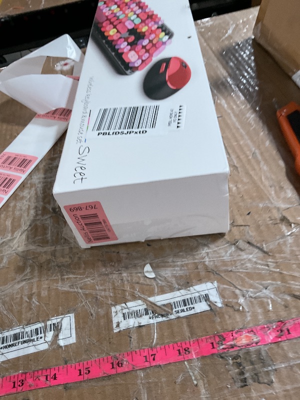 Photo 1 of Wireless Keyboard and Mouse Combo, Ergonomic Full Size Typewriter Retro Round Keycaps Keyboard, Compatible with Windows, PC, Perfer for Home and Office Keyboards (Blue