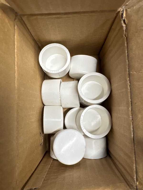 Photo 1 of (PARTIAL SET) 20 Pack PVC Pipe End Cap Fitting 3/4 Inch PVC Pipe End Cap Plug Adapter, Schedule 40 Furniture Grade 3/4 in PVC Pipe Plug Socket Fittings for Build PVC Furniture DIY Garden Shelf