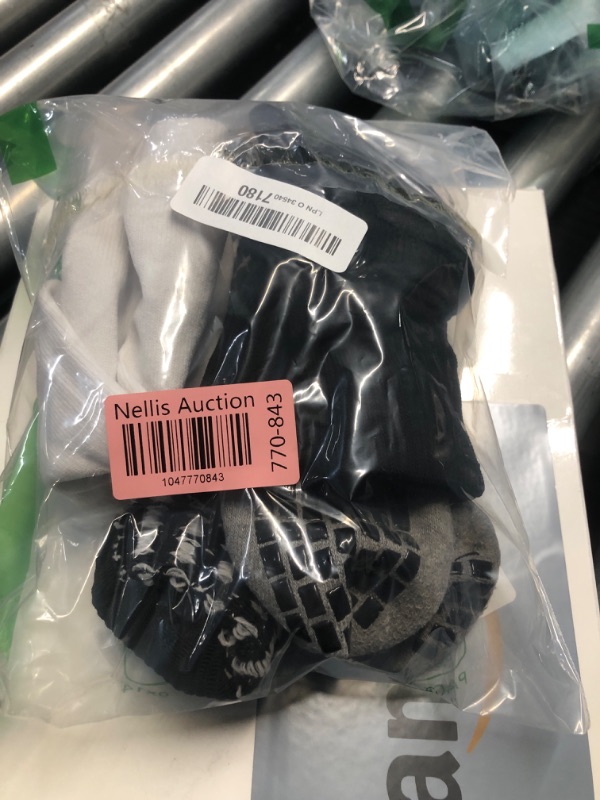 Photo 1 of (PARTIAL SET) (BAGGED) (USED/FAIR) 2 Set Kids Grip Soccer Socks and Shin Guard Sleeves for Age 7-14 Years Youth Boys Girls Children Football Basketball Training Matches