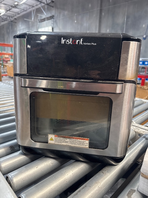 Photo 1 of (PARTS) (NOT A FUNCTIONAL UNIT) (SIGNS OF USE/DAMAGE) Instant Pot 10QT Air Fryer, 7-in-1 Functions with EvenCrisp Technology that Crisps, Broils, Bakes, Roasts, Dehydrates, Reheats & Rotisseries, Includes over 100 In-App Recipes, Stainless Steel