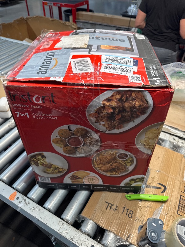 Photo 1 of (PARTS) (NOT A FUNCTIONAL UNIT) (SIGNS OF USE/DAMAGE) Instant Pot 10QT Air Fryer, 7-in-1 Functions with EvenCrisp Technology that Crisps, Broils, Bakes, Roasts, Dehydrates, Reheats & Rotisseries, Includes over 100 In-App Recipes, Stainless Steel