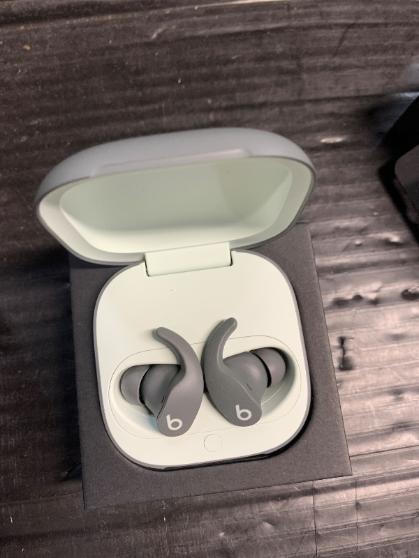 Photo 1 of (ONE IS NON-FUNCTIONAL) (POWER TESTED) Beats Fit Pro - True Wireless Noise Cancelling Earbuds - Apple H1 Headphone Chip, Compatible with Apple & Android, Class 1 Bluetooth®, Built-in Microphone, 6 Hours of Listening Time – Sage Gray