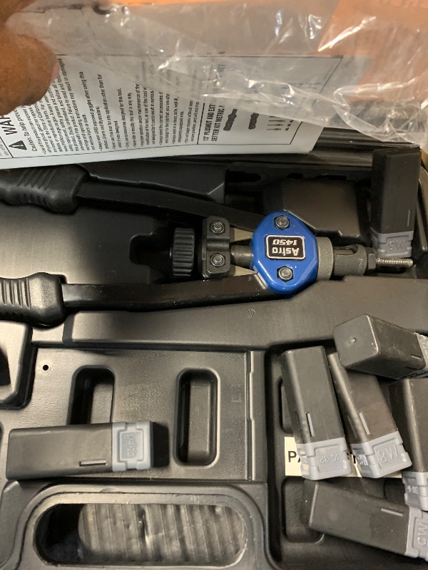 Photo 1 of (PARTIAL SET) (DAMAGED) 
Astro Pneumatic Tool 1450 13" Plusnut and Extra-Long Rivet Nut Setter Kit Metric & SAE