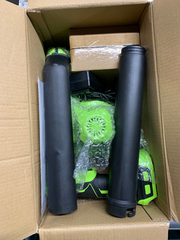 Photo 1 of ***(SEE NOTES BEFORE BIDDING)***Cordless Leaf Blower with Battery and Charger,Electric Lightweight Battery Powered Leaf Blower for Lawn Care,6 Speed Mode, Handheld,Green