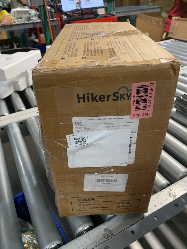 Photo 1 of ***(HEAVILY USED/ MINOR DAMAGE)***HikerSKY Full Air Mattress with Built in Pump, Inflatable Mattress for Home, Blow up Air Bed 3 Min Quick Inflation and Deflation, Thin Velvet Top, 18'' Full Size Gray