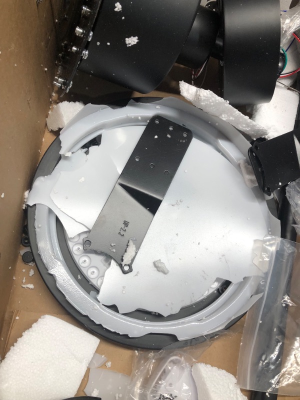 Photo 1 of ***DAMAGED - LAMP SHADE BROKEN - SEE PICTURES***
72 inch Large Ceiling Fans with Lights and Remote, Outdoor Black Ceiling Fan with 10 Blades, 32W LED light 3 CCT, 6 Speed Reversible Quiet DC Motor, Modern Ceiling Fan for Living Room Patio