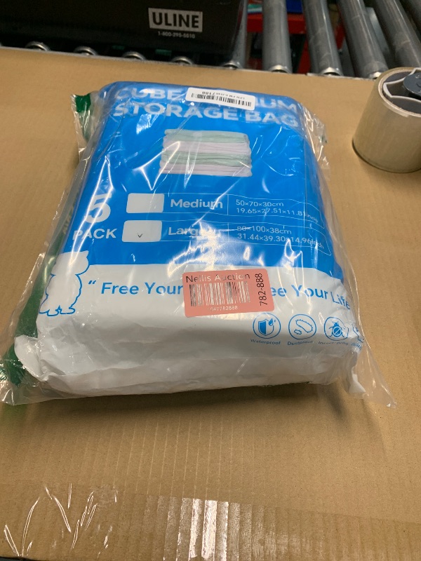 Photo 1 of ?Roqao 5 PACK Cube Vacuum Storage Bags, 31x40x15 Inch Vacuum Seal Bags for Clothing, Blankets, Bedding, Space Saver Vaccine Sealed Storage Bags, Seasonal Storage, Large