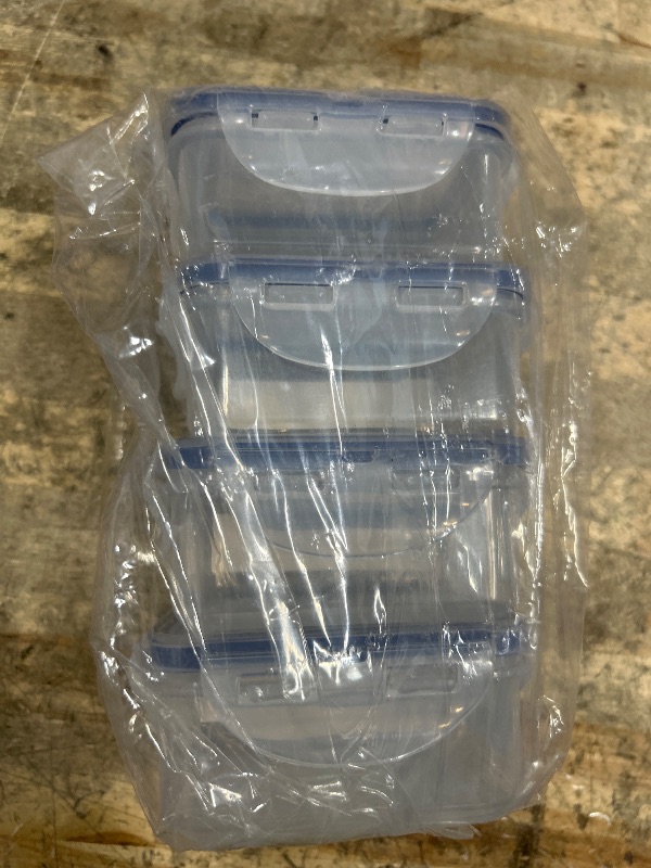 Photo 1 of (Pack of 4) LOCK & LOCK Airtight Rectangular Food Storage Container 6-oz / 0.76-cup