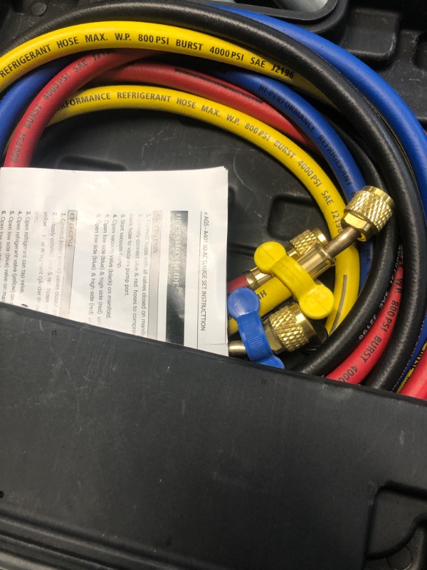 Photo 1 of (used) Lichamp HVAC Gauges with Hoses, AC Manifold Gauge Set R134A R410A R404A R22 Refrigerant Gauges