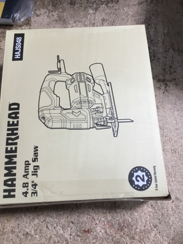 Photo 1 of Hammerhead 4.8-Amp 3/4 Inch Jig Saw with 2pcs Wood Cutting Blades, Variable Speed and Orbital Function - HAJS048