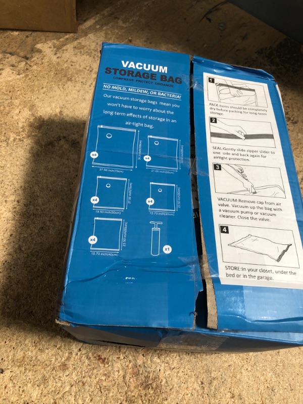 Photo 1 of 20 Pack Vacuum Storage Bags, Space Saver Bags (4 Jumbo/4 Large/4 Medium/4 Small/4 Roll) Compression for Comforters and Blankets, Sealer Clothes Storage, Hand Pump Included