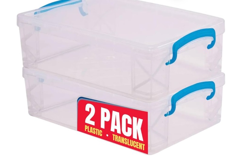Photo 1 of 1InTheOffice Large Pencil Box, Translucent (2 Pack)