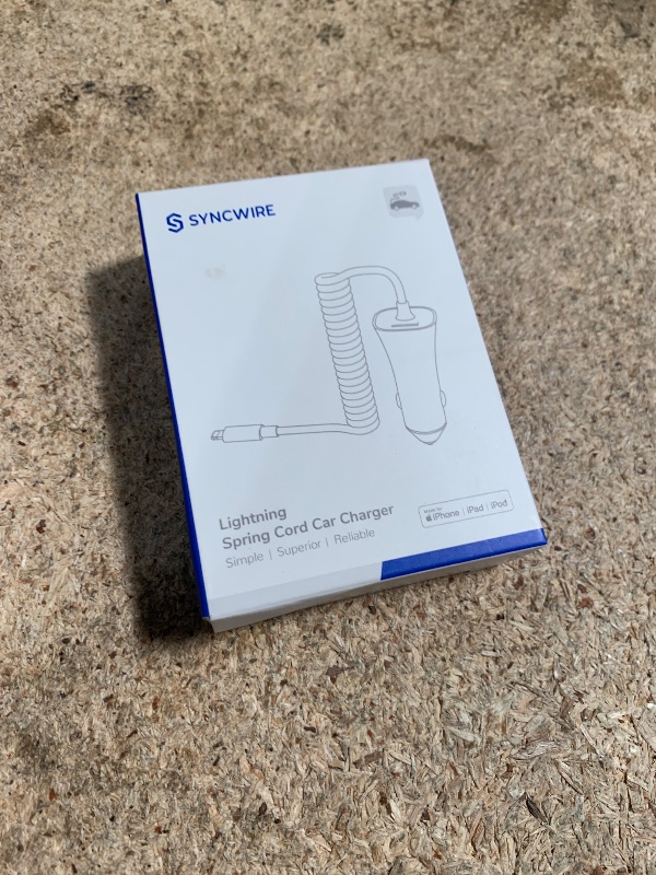 Photo 1 of [Apple MFi Certified] Syncwire iPhone Car Charger 32W Super Fast Car Phone Charger Cigarette Lighter USB Car Adapter with Build-in 5FT Coiled Lightning Cable for Apple iPhone 14/13/12/11/XR/Max, iPad