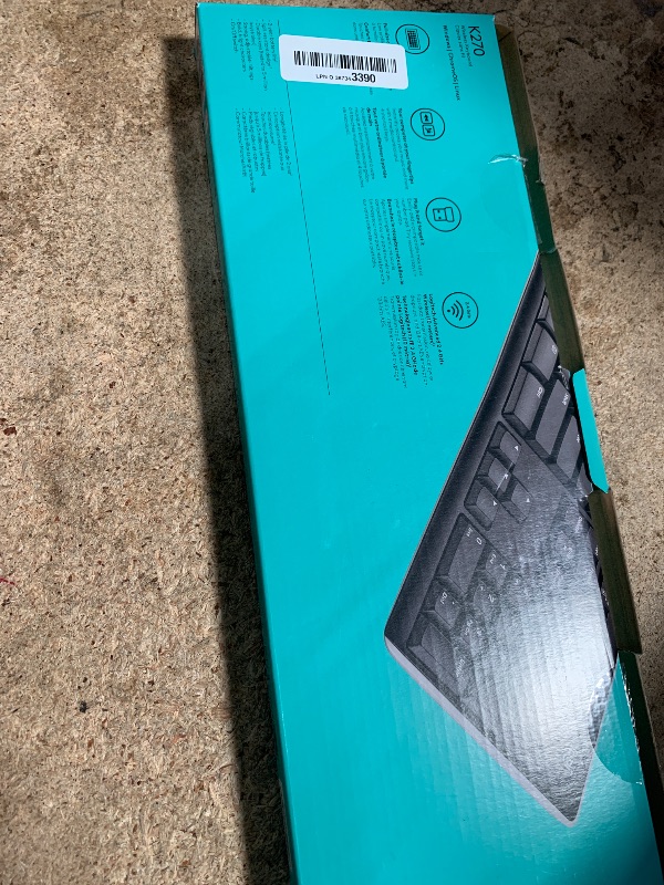 Photo 1 of Logitech K270 Wireless Keyboard for Windows, 2.4 GHz Wireless, Full-Size, Number Pad, 8 Multimedia Keys, 2-Year Battery Life, Compatible with PC, Laptop, Black