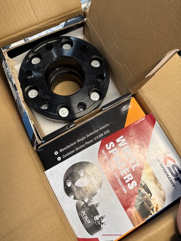 Photo 1 of (UNTESTED) (USED/FAIR( KSP 6X5.5 Wheel Spacers for Ram 1500 2019-2024,1.5"(38mm) Real Forged Hub Centric Tire Spacer with 77.8mm Hub Bore M14x1.5 Studs/Bolts fit for 6X139.7mm Dodge Ram 1500,Package of 4pcs Black