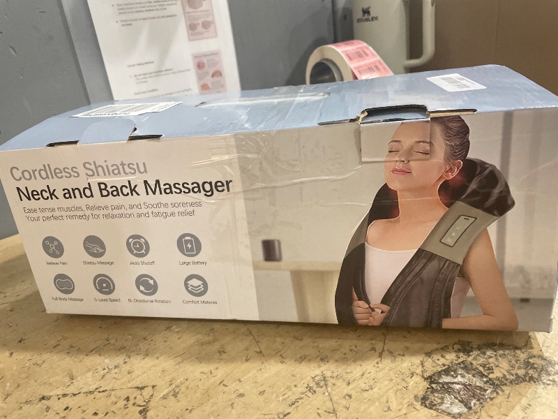 Photo 1 of AMZPONY® Cordless Neck Massager for Pain Relief Deep Tissue, Rechargeable Shiatsu Neck and Back Massager Portable Kneading Shoulder Massage for Body Muscle Pain Relief,Gifts for Dad Mom Friends