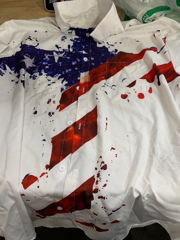 Photo 1 of  Patriotic Bowling Shirt Retro Short Sleeve Casual Button Down Shirts
3XL