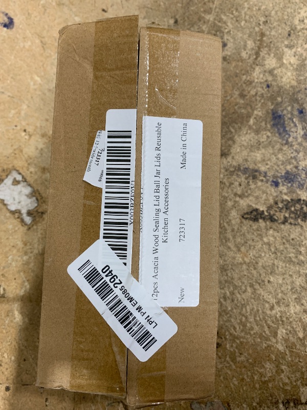 Photo 1 of 12Pack Wide Mouth Mason Jar Lids Acacia Wooden Storage Canning Jar Lids Ball Jars Bamboo Wooden Lids with Airtight Silicone Seal, Brown