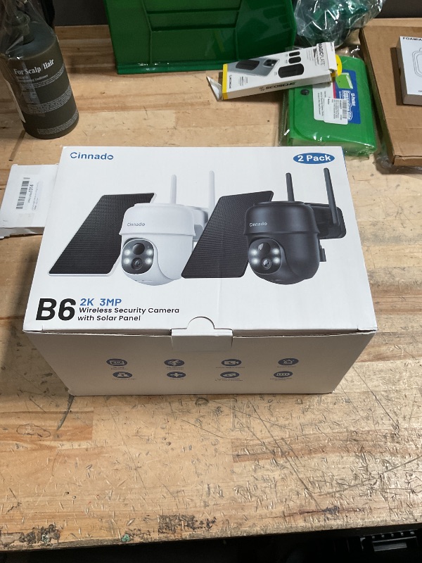 Photo 1 of 2K Cameras for Home Security-2.4G WiFi Outdoor Camera Wireless Solar/Battery Powered with solar panel, 360° Viewing, AI Human Detection, Color Night Vision, with SD Storage, Works with Alexa(2 Pack)