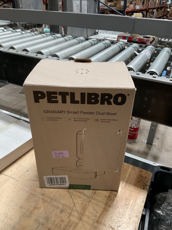 Photo 1 of **UNKNOWN DAMAGES/MISSING PARTS** PETLIBRO Automatic Cat Feeder for 2Cats, 5L Timed Dual Dog Food Dispenser, 5G WiFi Pet Feeder with APP Remote Feeding, 1-10 Meals/Day, 10s Meal Call, Double Trays