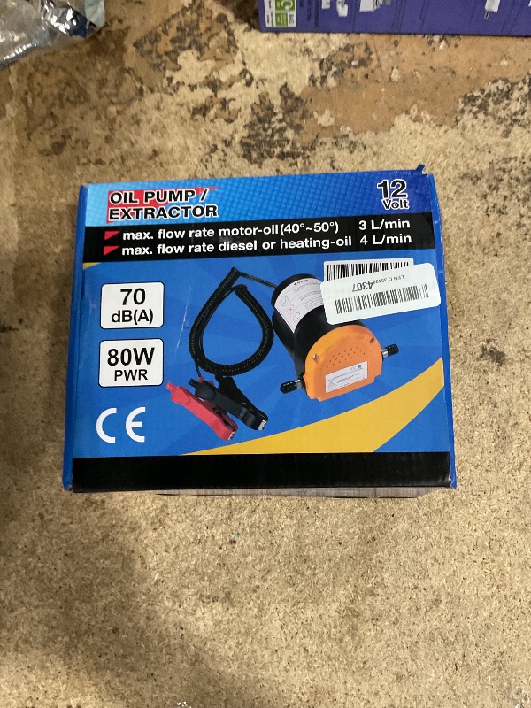 Photo 1 of AIGMISON 12V 80W Oil Change Pump Extractor,Upgraded Electric Oil Pump with Overload Protection,Motor Oil Diesel Fluid Transfer Pump,Oil Transfer Pump with Tubes