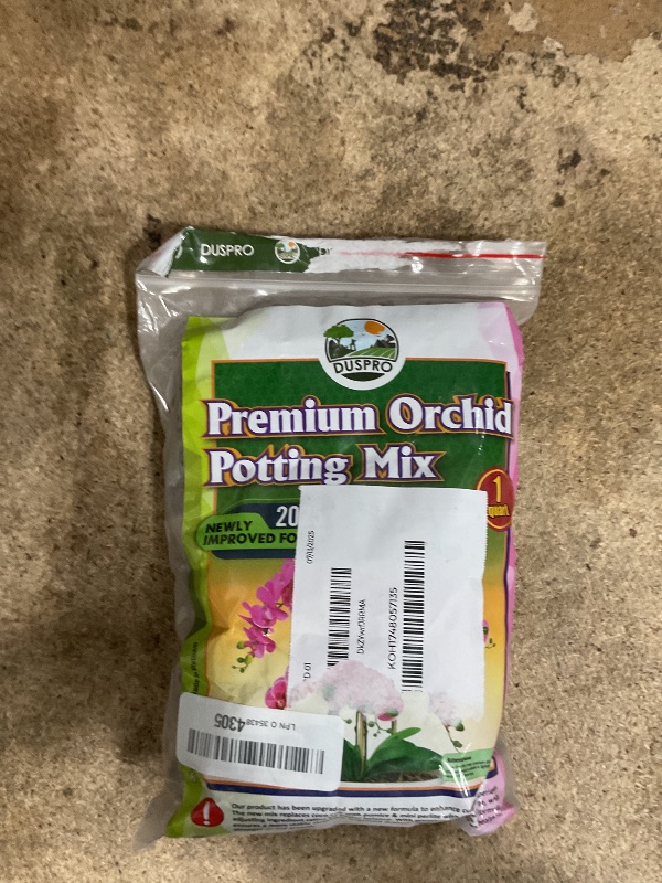 Photo 1 of [Upgraded] DUSPRO Orchid Potting Mix for Repotting with Forest Moss, Pine Bark, Perlite & Pumice, Orchid Bark Potting Mix, Orchid Repotting Kit Drainage Indoor Potting,1 Quart Fills one 6'' Orchid Pot