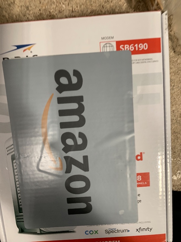 Photo 1 of ARRIS (SB6190) - Cable Modem - Fast DOCSIS 3.0 32x8 Gigabit Cable Modem, For Comcast Xfinity, Cox, Spectrum and more, 1 Gbps Port, 800 Mbps Max Internet Speed, 2 Year Warranty - (No Built-in Wifi)