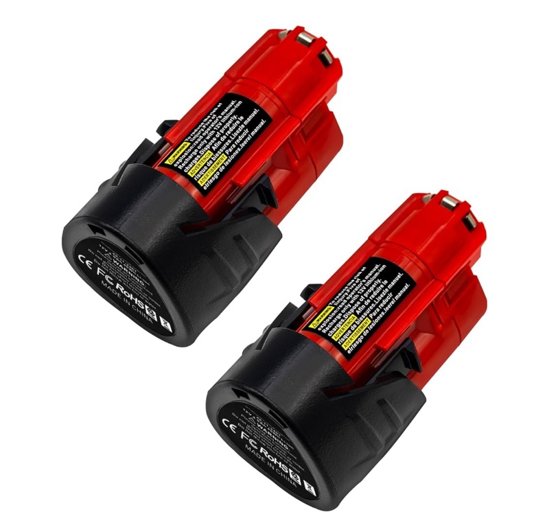 Photo 1 of 2Packs 4.0Ah Replacement Battery Compatible with Milwaukee M12 12V Lithium Ion Battery 48-11-2420 48-11-2440 48-11-2402 48-11-2411 48-11-2412 Cordless Power Tools