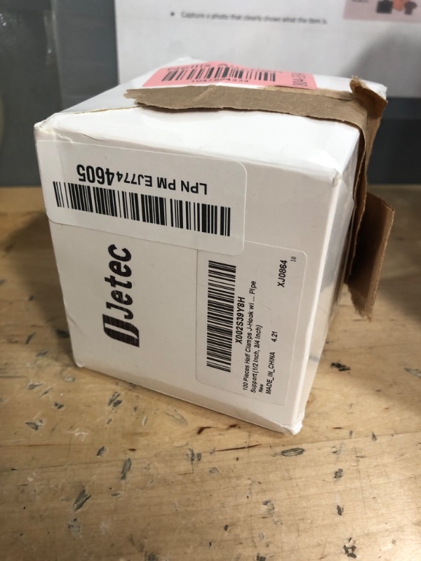 Photo 1 of 100 Pieces Half Clamps J-Hook with Nail, Black, for Pex Tubing Pipe Support (1/2 Inch, 3/4 Inch)