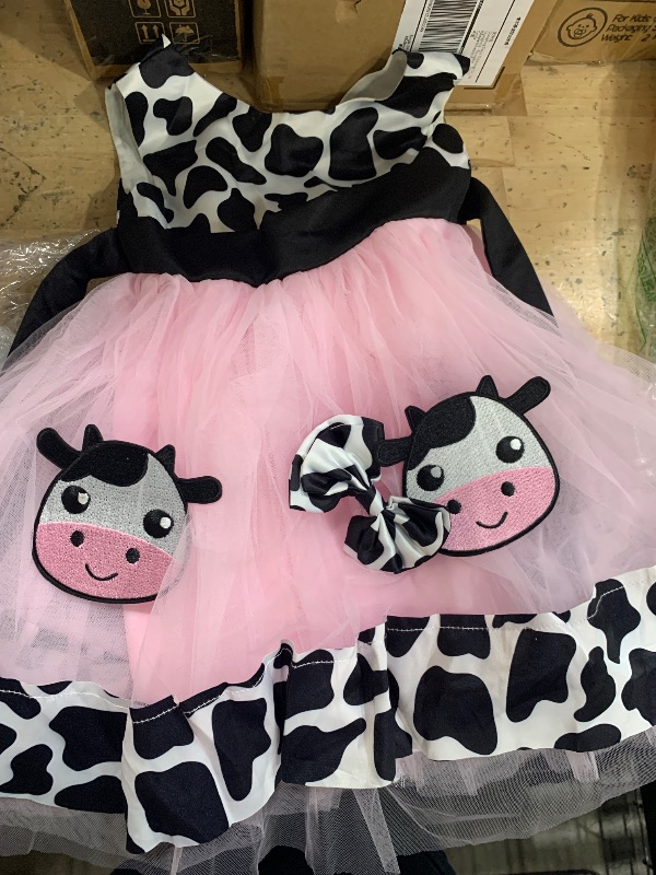 Photo 1 of 1-3T pink cow themed fluffed dresser 