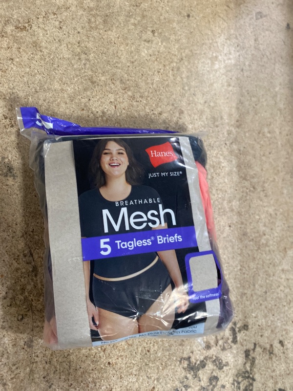 Photo 1 of *XL SIZE* Hanes Mesh Brief, Breathable Panties for Women, No-Show Underwear, 5-Pack, Tan/Purple/Pink/Coral/Black