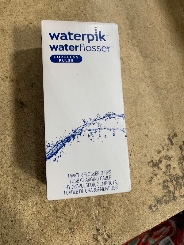 Photo 1 of Waterpik Cordless Pulse Rechargeable Portable Water Flosser for Teeth, Gums, Braces Care and Travel with 2 Flossing Tips, Waterproof, ADA Accepted, WF-20 Blue, Packaging May Vary