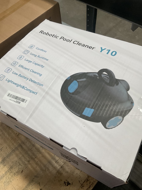 Photo 1 of *DOES NOT TURN* OUCAXIA Y10 Cordless Robotic Pool Cleaner Automatic Vacuum - 90 Mins Runtime, Powerful Suction, Self-Parking, Lightweight for Above/Inground Pools Up to 65ft/1100 Sq.Ft (Black)