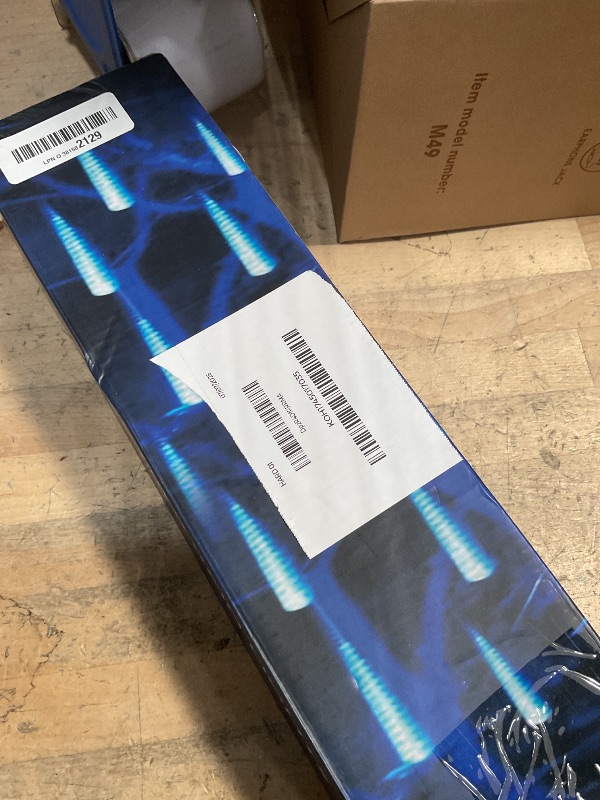 Photo 1 of 24 Tubes Meteor Shower Lights, Outdoor Icicles Christmas Decor, 12 Inch 864 LED Snow Falling Connectable Raindrop Lights, Xmas Wedding Party Tree Holiday Decoration, Blue