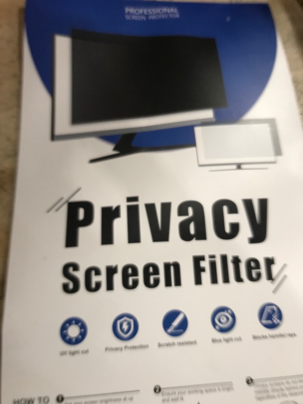 Photo 1 of [2-Pack] 24 Inch Privacy Screen for Computer Monitor 16:9 Aspect Ratio, Eye Protection Anti Blue Light Glare Shield, 24inch Removable Black Blackout Anti Spy Desktop Security Private Filter