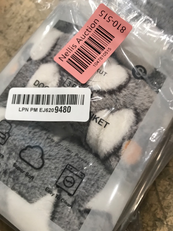 Photo 1 of 1 Pack 3 Puppy Blankets Super Soft Warm Sleep Mat Grey Cute Print Fluffy Fleece Pet Flannel Throw Dog Blankets for Small Dogs Cats,Star&Bone&Love- Small (23"x15")