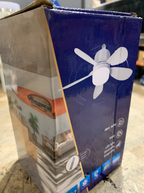 Photo 1 of *MISSING REMOTE* ASALL Socket Breeze Socket Fan Light with Remote Control, Portable Small Ceiling Fans with Lights for Bedroom, Kitchen, Living Room, with Dimming Function, 1000 Lumens, Screws into E26/E27