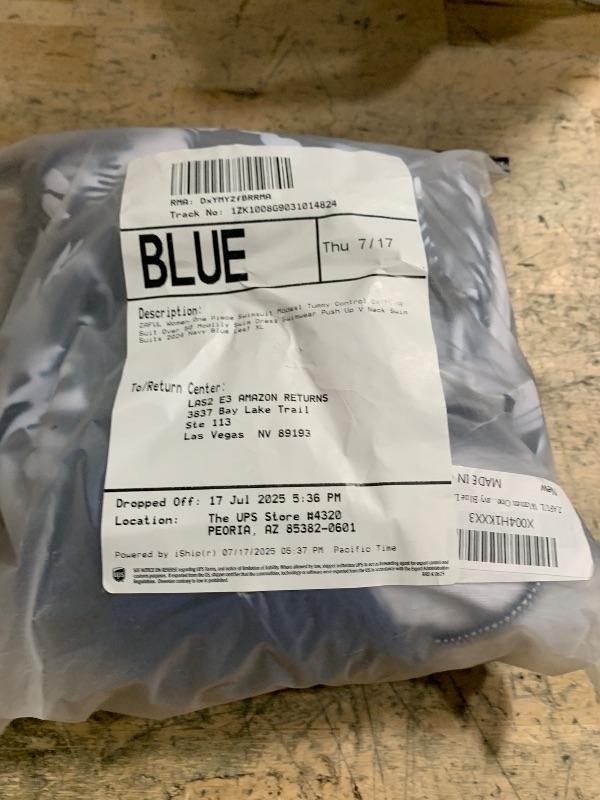 Photo 1 of (XL) (BAGGED) ZAFUL Women One Piece Swimsuit Modest Tummy Control Bathing Suit Over 50 Modlily Swim Dress Swimwear Push Up V Neck Swim Suits 2024 Navy Blue Leaf XL