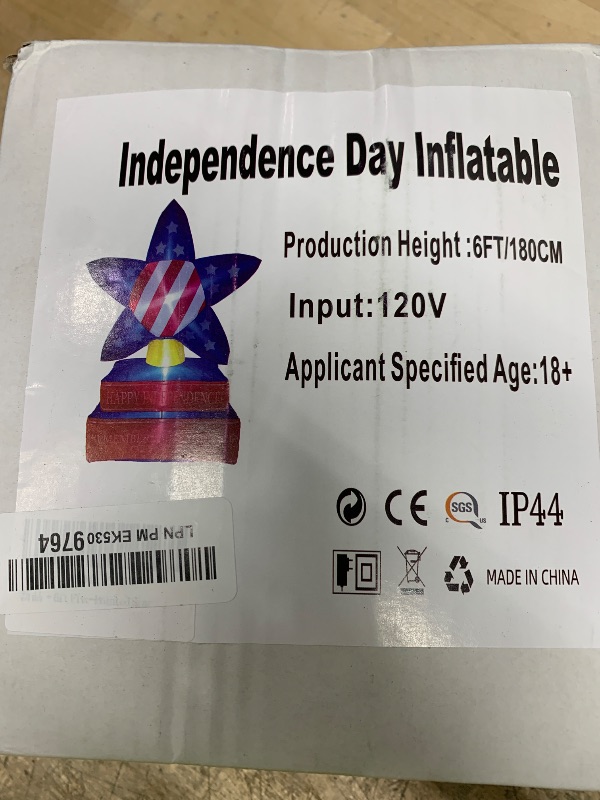 Photo 1 of 6FT Inflatables Five-Pointed Star, 4th of July Inflatables Suitable for Outdoor, Indoor, Patio, Lawn Garden Inflatable Decoration for Independence Day