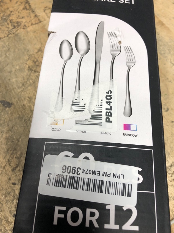 Photo 1 of 60 Piece Silverware Set for 12, Stainless Steel Flatware Set Tableware Set Inculde Forks Knives Spoons, Mirror Polished Cutlery Set for Home Kitchen and Restaurant Party, Dishwasher Safe