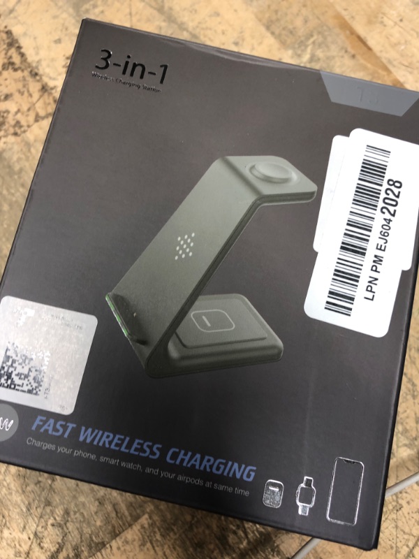 Photo 1 of 3 in 1 Wireless Charging Station, 2025 Upgraded Fast Desk Charger Station for iPhone 16 15 14 13 12 Pro Max Plus, Charger Stand for Apple Watch 10 9 8 7 6 5 4 3 2 SE, Airpods 4 3 2 Pro