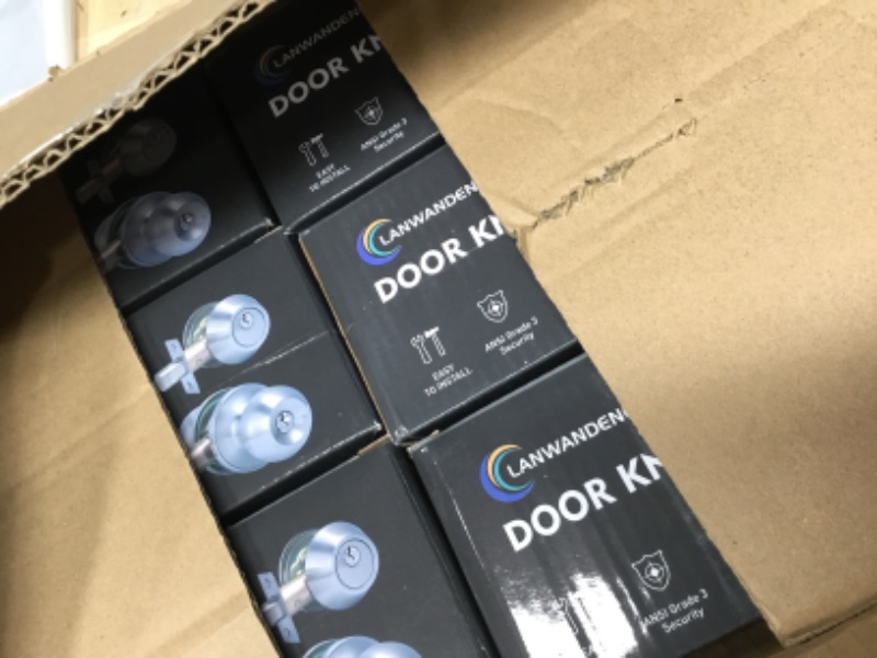 Photo 1 of (6Sets) All Keyed Same Entry Door Knob and Single Cylinder Deadbolt Combo Set, Satin Nickel Exterior Door Knobs with Lock and Keys for Entrance and Front Door