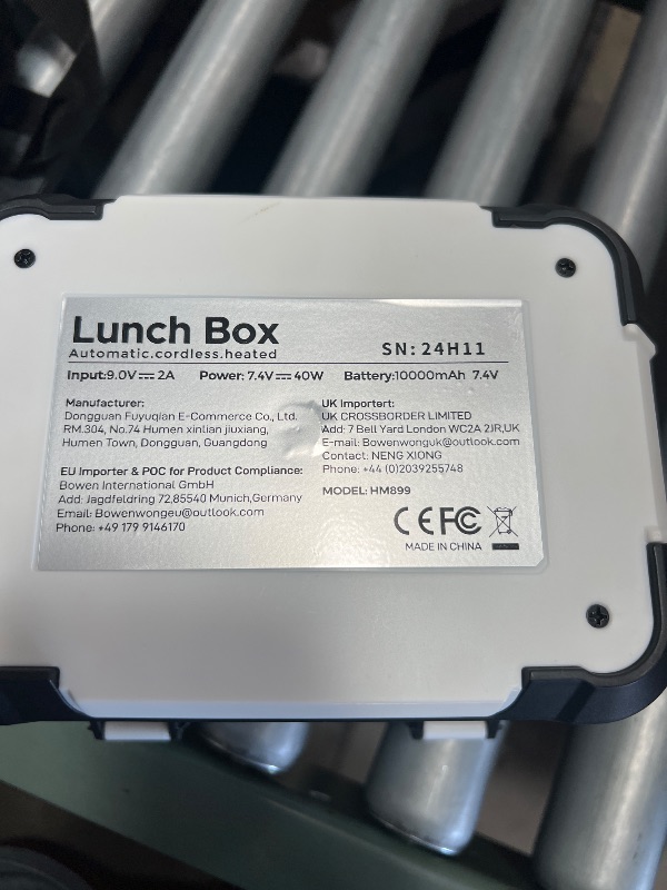 Photo 1 of ***SEE NOTES*** 
EAST OAK Cordless Electric Lunch Box for Adults, Heated Lunch Box Battery Powered with Automatic Heating, 5.5 Cups Portable Food Warmer with Insulated Carry Bag