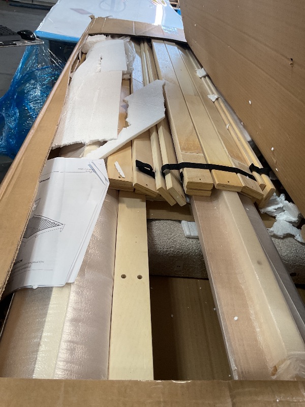Photo 1 of *** PARTIAL SET - HEADBOARD AND SLATS ONLY *** KISLOT Wood Bed Frame with Headboard Upholstered Platform Mattress Foundation,Strong Wooden Slat Support,No Box Spring Needed - FULL SIZE