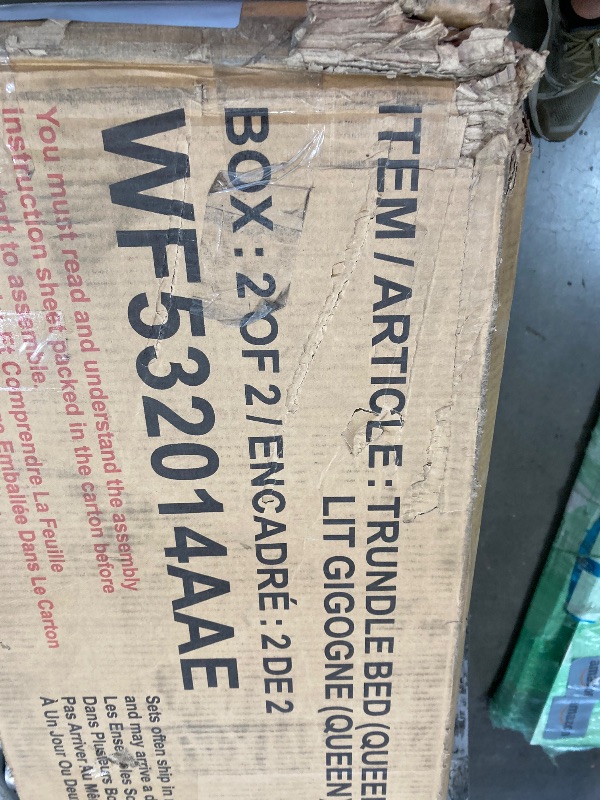 Photo 1 of ****PARTS ONLY*****Ball & Cast Queen Size Bed Frame with 2 Drawers and 1 Twin XL Trundle,Velvet Upholstered Platform Bed with Channel Tufted Headboard,Wood Slats Support,No Box Spring Needed,Gray
