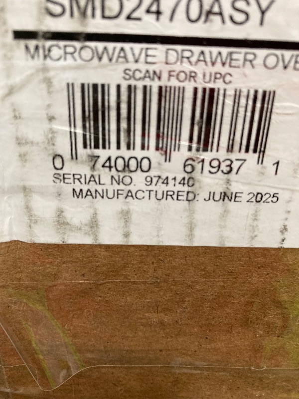 Photo 1 of ***********FOR PARTS, ITEM IS NONFUNCTIONAL***********
SHARP SMD2470ASY Microwave Drawer Oven, 24-inch, 1.2 Cubic Feet, 950 Watt, Concealed Control Panel with Digital LCD Display, Stainless Steel