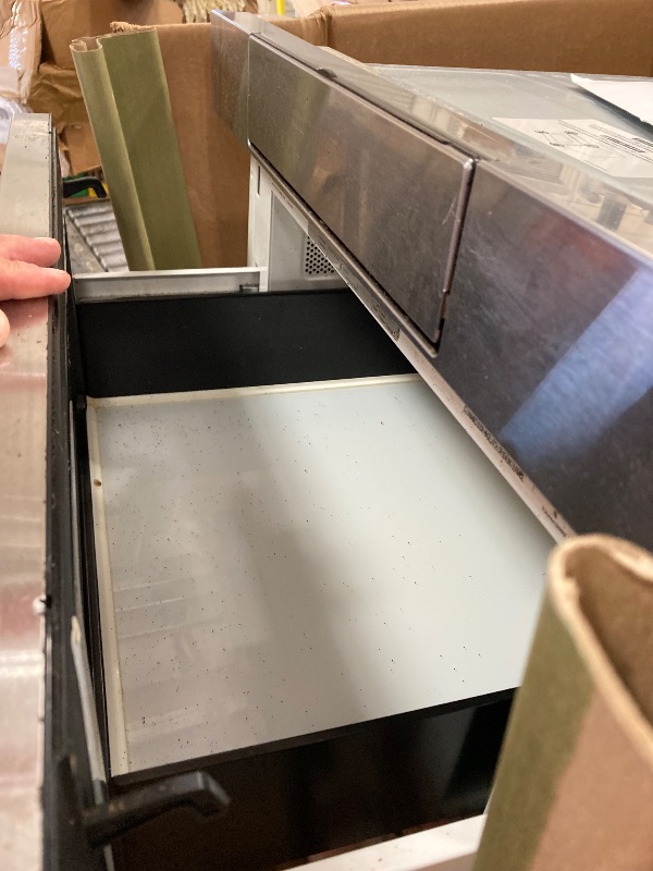 Photo 1 of ***********FOR PARTS, ITEM IS NONFUNCTIONAL***********
SHARP SMD2470ASY Microwave Drawer Oven, 24-inch, 1.2 Cubic Feet, 950 Watt, Concealed Control Panel with Digital LCD Display, Stainless Steel
