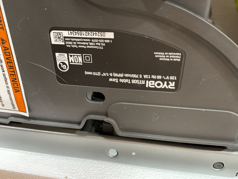 Photo 1 of **************MISSING THE STAND*************
RYOBI 15 Amp 10 in. Expanded Capacity Table Saw With Rolling Stand
